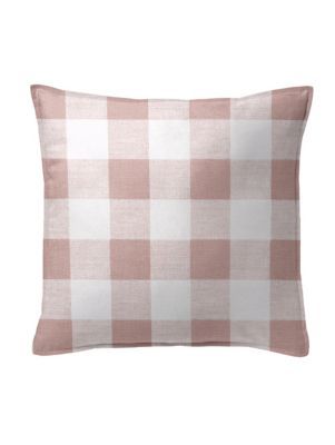 Lumberjack Check Blush/white Decorative Pillow