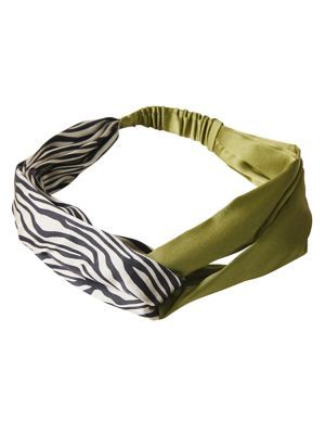 Zebra And His Peridot Pure Silk Headband