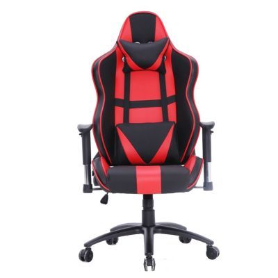 Metallic Gaming Racing Entertainment Video Game Chair - Black Red