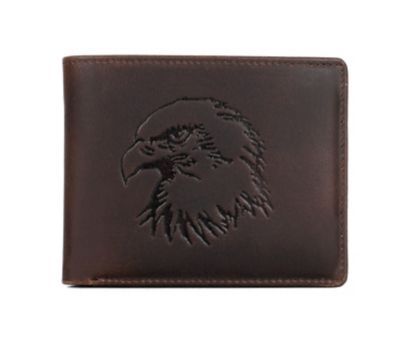 Men's Rfid Blocking Leather Wallet With Mountain Eagle