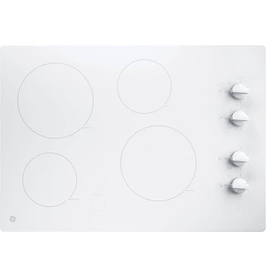 GE JP3030TJWW 30 Inch White Electric Cooktop | Electronic Express