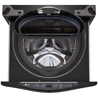 LG WD100CB 27 inch Black Steel Sidekick Pedestal Washer | Electronic Express