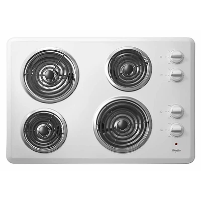 Whirlpool 30 Inch White Built-In Electric Cooktop | Electronic Express