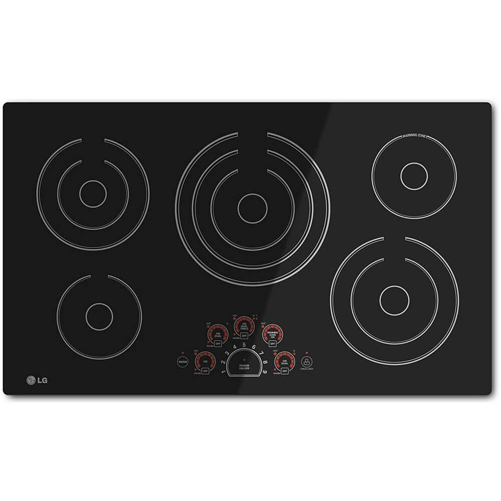 LG LCE3610SB 36 inch 5 Burner Black Electric Cooktop | Electronic Express