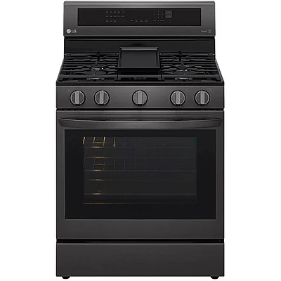 LG 5.8 Cu. Ft. Black Stainless Gas Range with Air Fry | Electronic Express