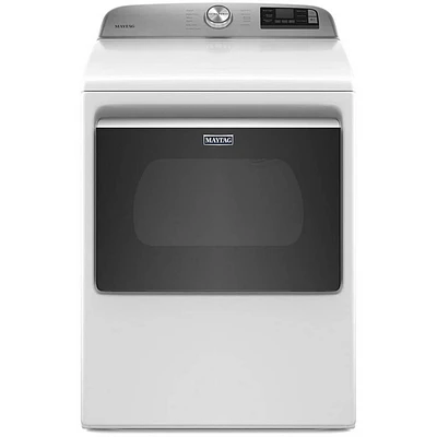 Maytag MED6230HW 7.4 Cu.Ft. White Top Load Smart Dryer | Electronic Express