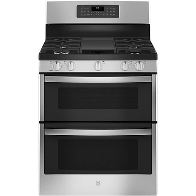 GE JGBS86SPSS 6.8 Cu.Ft. Stainless Double Gas Convection Range | Electronic Express