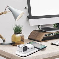 QuikCell QCTRIOWHT Trio 3-in-1 Qi Wireless Charger | Electronic Express