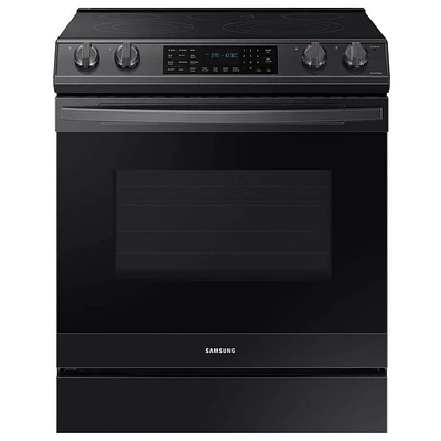 Samsung 6.3 cu. ft. Black Stainless Slide-in Electric Range | Electronic Express