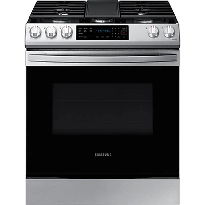 Samsung 6.0 Cu. Ft. Stainless Slide-In Gas Range with Fan Convection | Electronic Express