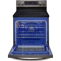 GE 6.3 cu. ft. Smart True Convection InstaView Electric Range Single Oven with Air Fry | Electronic Express