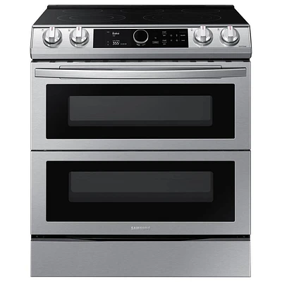 Samsung 6.3 Cu. Ft. Slide-In Double Oven Electric Convection Range with Self-Steam Cleaning, Smart Dial and Air Fry | Electronic Express