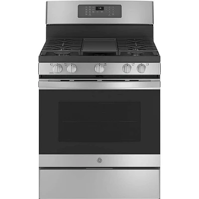 GE 5.0 Cu. Ft. Stainless Gas Convection Range with No Preheat Air Fry | Electronic Express