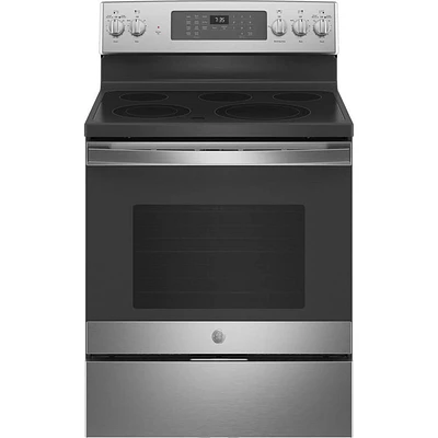 GE 5.3 Cu. Ft. Stainless Steel Electric Convection Range with Air Fry | Electronic Express