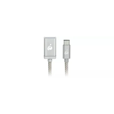 IOGEAR Charge & Sync USB-C to USB Type-A Adapter - Silver | Electronic Express