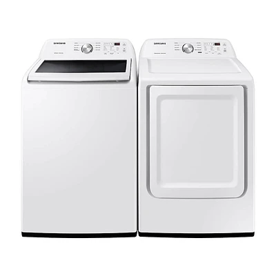 Samsung White HE Top Load Washer/Dryer Pair  | Electronic Express