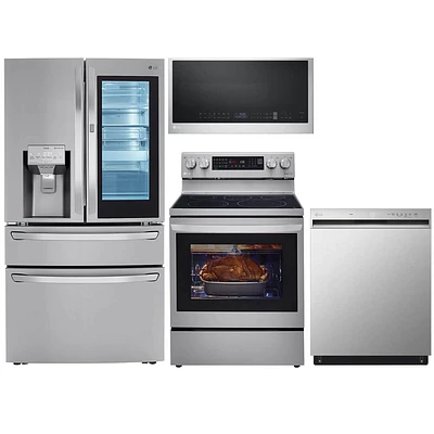 LG 4 pc. Stainless French Door Kitchen Package | Electronic Express