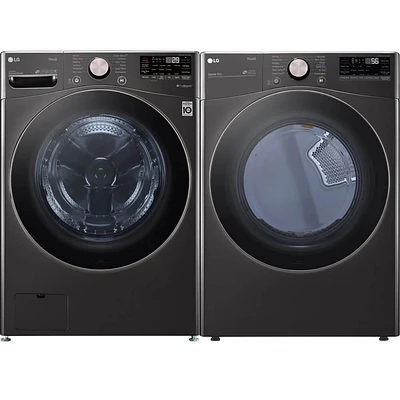 LG Black Front Load Washer/Dryer Pair | Electronic Express