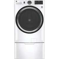 GE 16 inch White Laundry Pedestal with Storage Drawer | Electronic Express