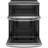 GE Profile 6.6 Cu. Ft. Smart Stainless Double Oven Electric Range  | Electronic Express