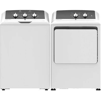 GE White Top Load Washer/Dryer Pair | Electronic Express