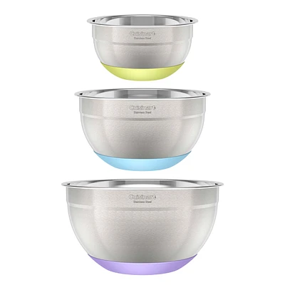 Cuisinart 3-Piece Mixing Bowl Set - Stainless Steel  | Electronic Express