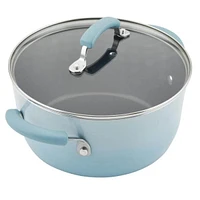 Rachael Ray 19-Piece Nonstick Cookware Set with Containers - Sky Blue | Electronic Express