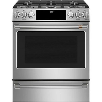 Cafe 5.6 Cu. Ft. Stainless Smart Gas Range with Convection Oven | Electronic Express