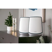 Netgear Orbi AX6000 Tri-band Mesh WiFi 6 System (2-pack) - White | Electronic Express