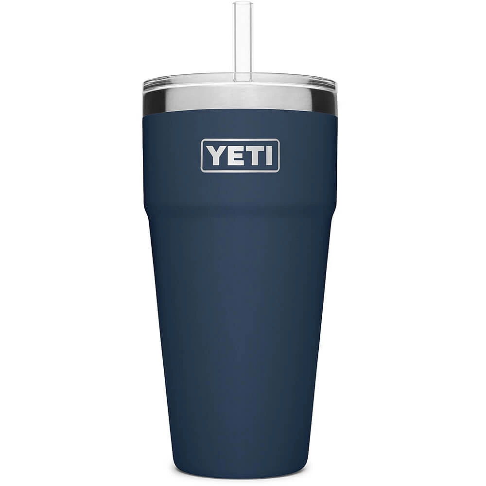 Yeti Rambler 26 oz. Stackable Cup with Straw Lid - Navy | Electronic Express