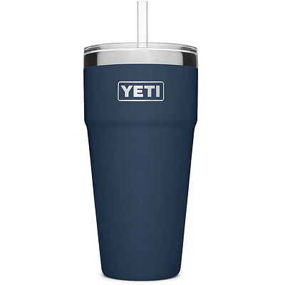 Yeti Rambler 26 oz. Stackable Cup with Straw Lid - Navy | Electronic Express