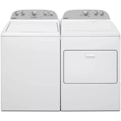 Whirlpool White Top Load Washer/Dryer Pair | Electronic Express