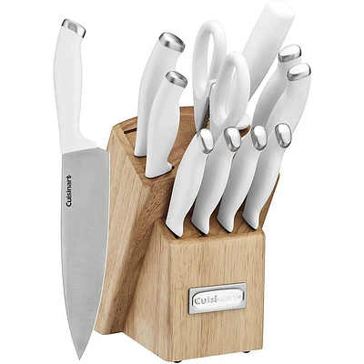 Ashley Color Pro Collection 12-Piece Block Cutlery Set - White | Electronic Express