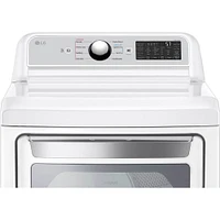 LG 7.3 Cu. Ft. Rear Control White Dryer with EasyLoad Door | Electronic Express