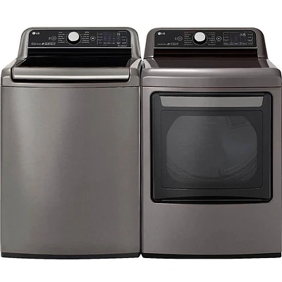 LG WT7400CVPR Graphite Steel Smart Top Load Washer/Dryer Pair | Electronic Express