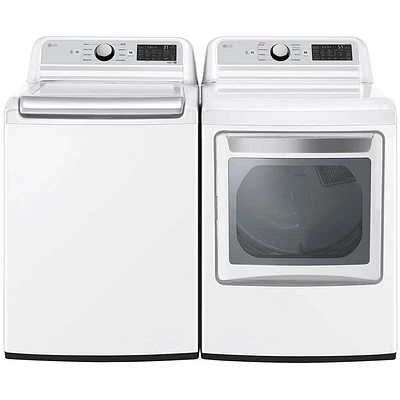 LG WT7405CWPR White Top Load Washer/Dryer Pair | Electronic Express