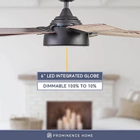 Prominence Home 51639 52 inch Potomac Smart Ceiling Fan with Light and Remote - Matte Black | Electronic Express