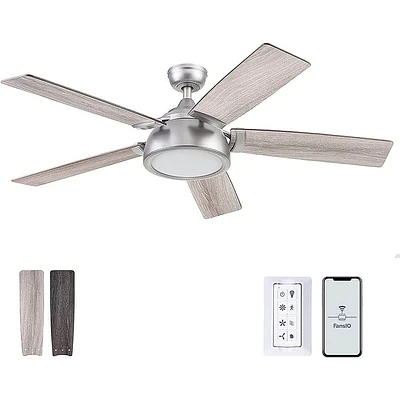 Prominence Home 52 inch Potomac Smart Ceiling Fan with Light and Remote - Pewter | Electronic Express