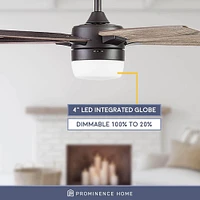 Prominence Home 52 inch Dorsey Smart Ceiling Fan with Light and Remote - Bronze | Electronic Express