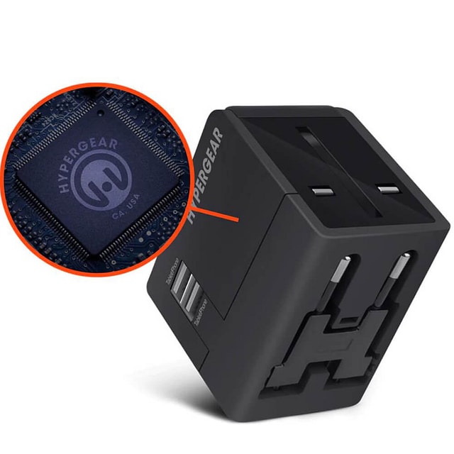 Hypergear All-in-One Black World Travel Adapter | Electronic Express