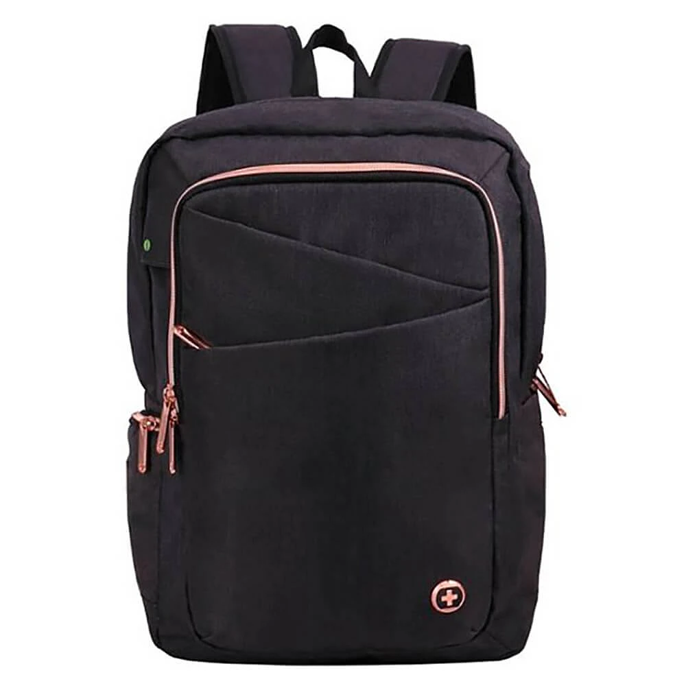 Swissdigital Katy Rose Backpack - Black And Rose Gold | Electronic Express