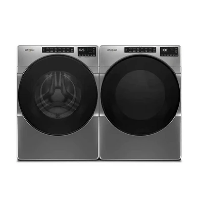 Whirlpool WFW6605MCPR Chrome Shadow Front Load HE Washer/Dryer Pair | Electronic Express