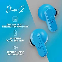 Skullcandy Dime 2 True Wireless In-Ear Earbuds - Light Blue/Grey | Electronic Express