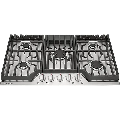 Frigidaire 36 Inch Stainless Steel 5 Burner Gas Cooktop | Electronic Express