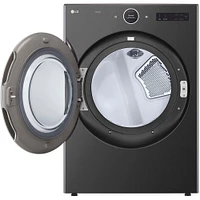 LG 7.4 Cu. Ft. Black Steel Stackable Front Load Smart Electric Dryer with TurboSteam | Electronic Express