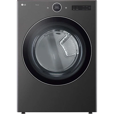 LG 7.4 Cu. Ft. Black Steel Stackable Front Load Smart Electric Dryer with TurboSteam | Electronic Express