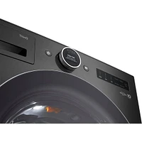LG 5.0 Cu. Ft. Black Steel Front Load HE Stackable Smart Washer | Electronic Express
