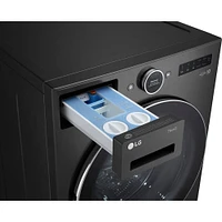 LG 5.0 Cu. Ft. Black Steel Front Load HE Stackable Smart Washer | Electronic Express
