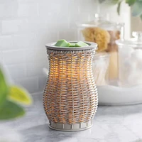 Candle Warmers Gray Washed Wicker Illumination Fragrance Warmer | Electronic Express