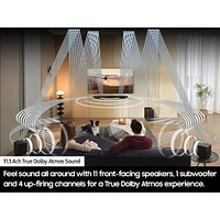 Samsung Q-Series 11.1.4 Channel Wireless Dolby Atmos Soundbar + Rear Speakers w/ Q-Symphony | Electronic Express
